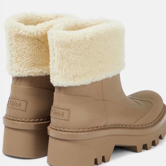 Chloe Cream and Tan Shearling Winter Boots
